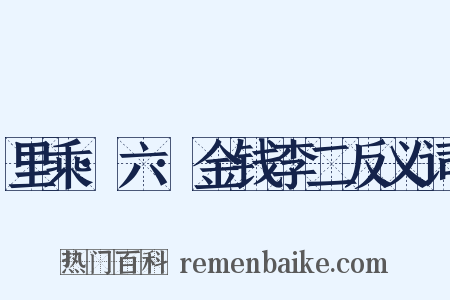 里乘·六·金钱李二反义词是什么意思的图片